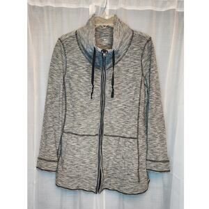 T by Talbots Gray Heathered Zip-Up Jacket | 100% Cotton Track Top | Size X